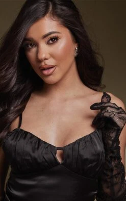 Black Satin Ruched Cup Strappy Bodycon Dress -Women Clothing Shop e84ff43cbeeeece1065737812f0afeb1e366b1cf cnc7790 4