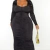 Plus Black Long Sleeve Extreme Ruched Midaxi Dress 1 Plus Black Long Sleeve Extreme Ruched Midaxi Dress -Women Clothing Shop ee65fa55a0ef8879f0e5d45d82a3ecbb50347930 cmv1516 1