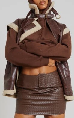 Chocolate Brown Faux Leather Woven Belted 90'S Micro Mini Skirt -Women Clothing Shop f0ba4c618731b37ae9744c105fa5d99e70604a65 cna7160 5