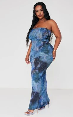 Plus Blue Abstract Print Mesh Bandeau Midaxi Dress -Women Clothing Shop f0e770f2bbe2459b917bab34d7f0327a448447e5 cna9994 3