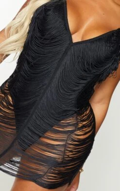 Shape Black Fringe Detail Bodycon Dress -Women Clothing Shop f2fff6ac0a6875b6d0490509a351652fee9e110b cmt4731 5