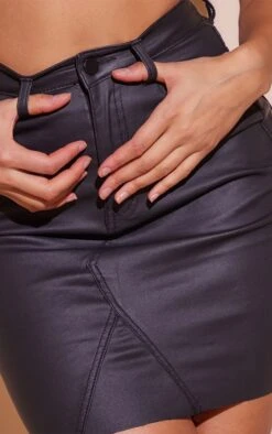 Black Coated Denim Extreme Mini Skirt -Women Clothing Shop f5859af046d044e0850969aca17fc21c88dd5d21 cmf6119 5