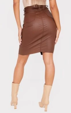 Chocolate Denim Coated Midi Skirt -Women Clothing Shop f88187558f92a6fd9f85cd631ab56bc85101e865 cms8276 3