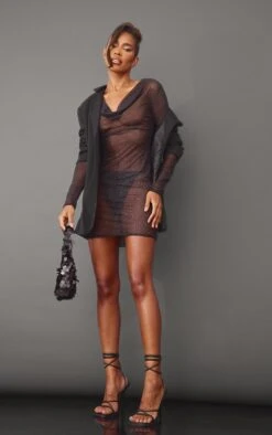 Black Glitter Sheer Cowl Ruched Long Sleeve Bodycon Dress 9 Black Glitter Sheer Cowl Ruched Long Sleeve Bodycon Dress -Women Clothing Shop f9bc678e30e3291fb3601c2266dd593c477831e0 cnb0730 3