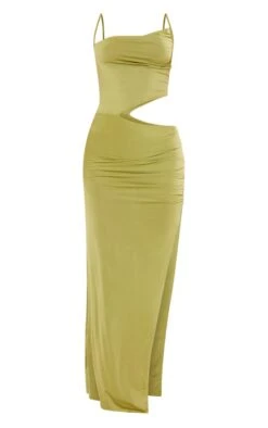 Olive Slinky Cowl Side Cut Out Detail Strappy Maxi Dress -Women Clothing Shop fec9f3159f7a761f7c3fd4f347e39b8c60c2df2b cne1453 5