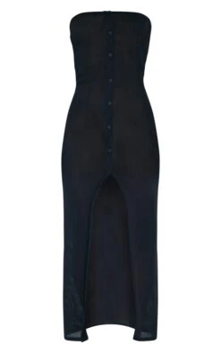 Black Sheer Rib Bandeau Button Detail Midaxi Dress -Women Clothing Shop ffbff8d519c4a9a83c6709b88d878fe40ca36884 cnd5504 5